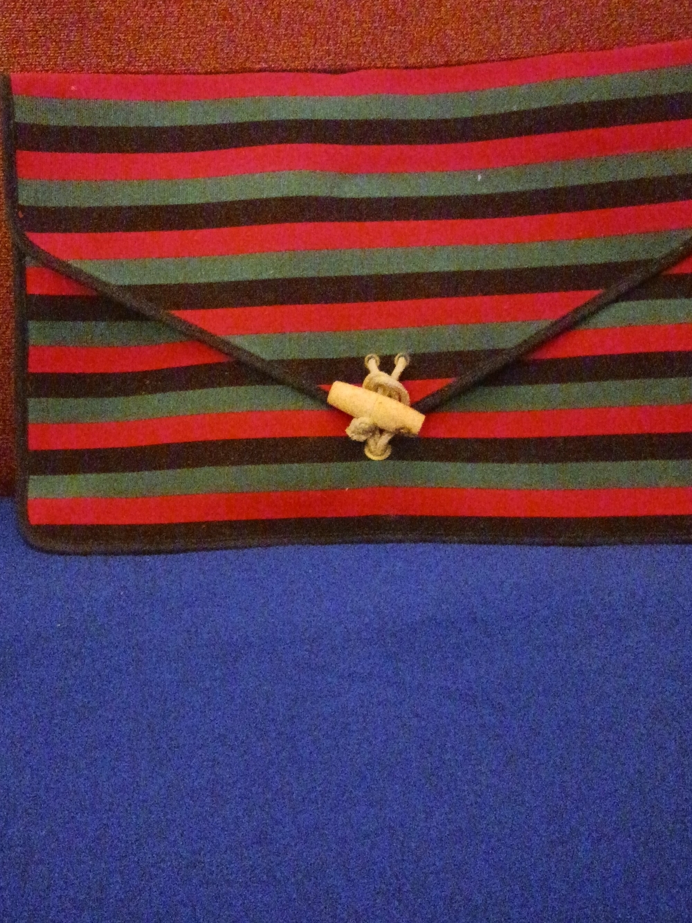 Striped Red and Green Envelope Clutch for Women